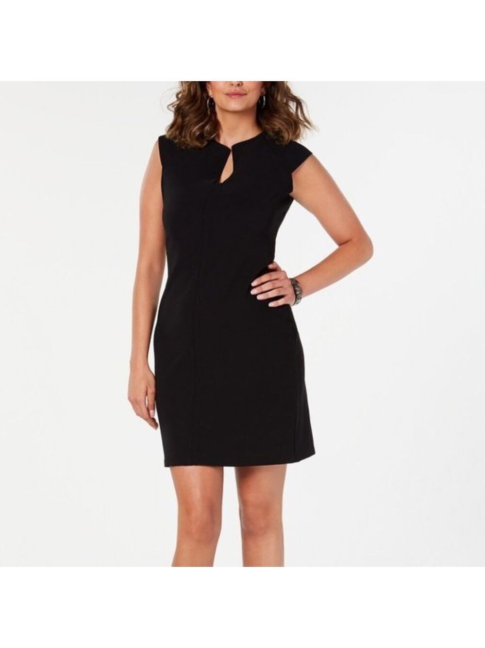 Bar III Split-Neck Bodycon Dress